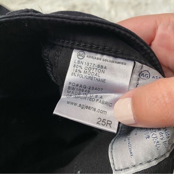 AG Adriano Goldschmied Women's Size 25 Black The Stevie Slim Straight Ankle Jean - Picture 4 of 5